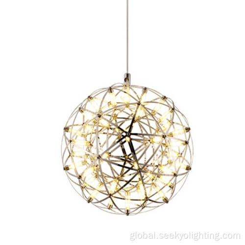 Nordic Ceiling Lights Chrome Firework LED Chandelier Spark Ball Pendant Lamp Manufactory